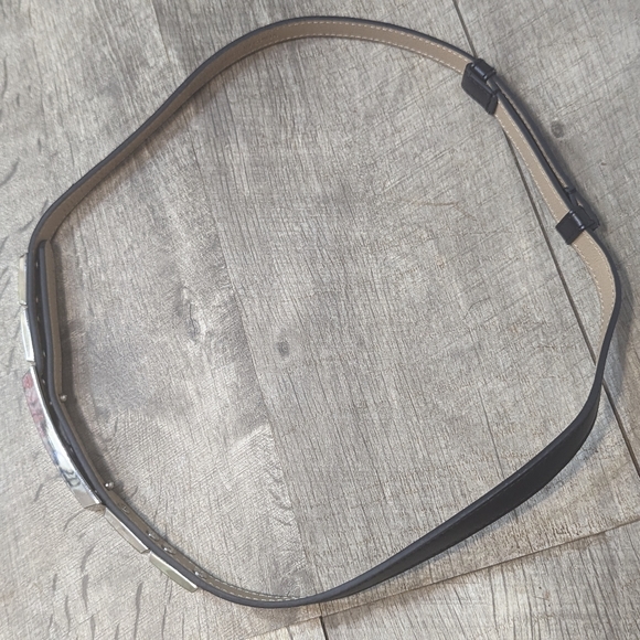 The Limited Black leather adjustable belt size small/medium silver tone buckle - Picture 2 of 12